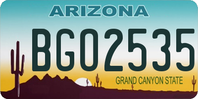 AZ license plate BGO2535
