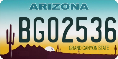 AZ license plate BGO2536
