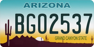 AZ license plate BGO2537