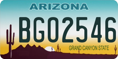 AZ license plate BGO2546