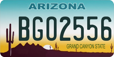 AZ license plate BGO2556