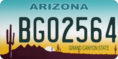 AZ license plate BGO2564