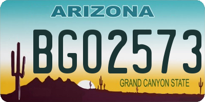 AZ license plate BGO2573