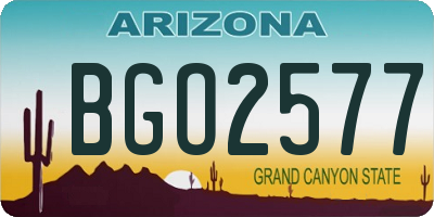 AZ license plate BGO2577