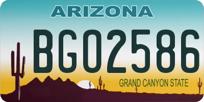 AZ license plate BGO2586