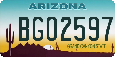 AZ license plate BGO2597