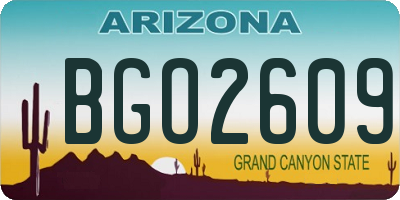 AZ license plate BGO2609