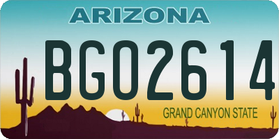 AZ license plate BGO2614
