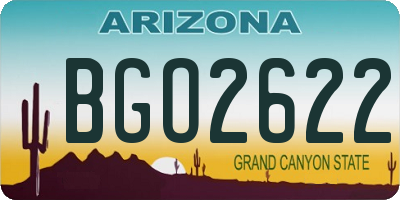AZ license plate BGO2622