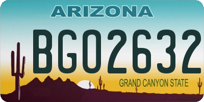 AZ license plate BGO2632