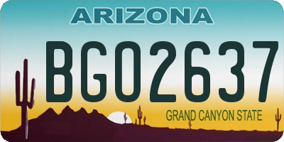 AZ license plate BGO2637