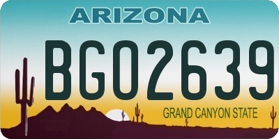 AZ license plate BGO2639