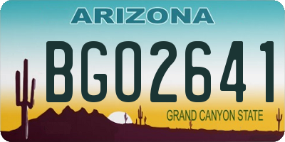 AZ license plate BGO2641