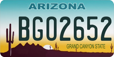 AZ license plate BGO2652