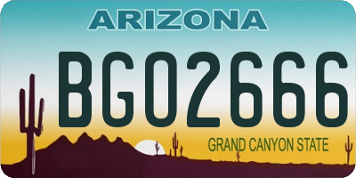 AZ license plate BGO2666