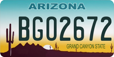 AZ license plate BGO2672