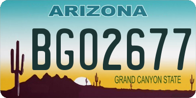 AZ license plate BGO2677