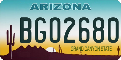 AZ license plate BGO2680