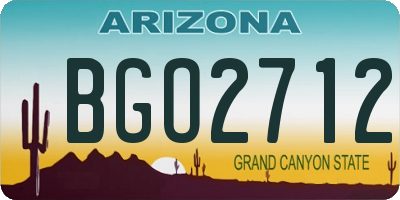 AZ license plate BGO2712