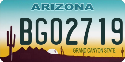 AZ license plate BGO2719