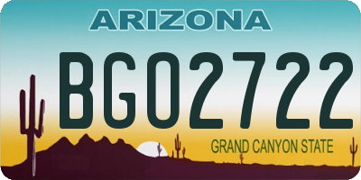 AZ license plate BGO2722