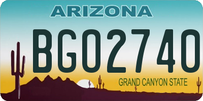 AZ license plate BGO2740