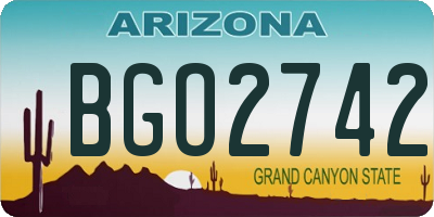 AZ license plate BGO2742