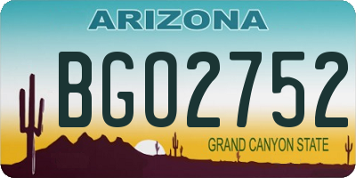 AZ license plate BGO2752