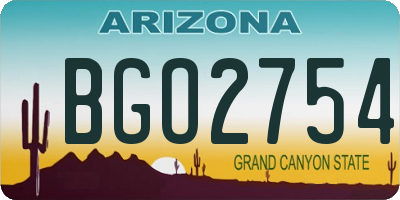 AZ license plate BGO2754