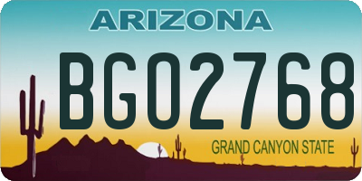AZ license plate BGO2768