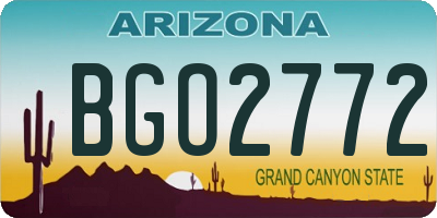 AZ license plate BGO2772
