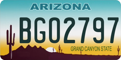 AZ license plate BGO2797