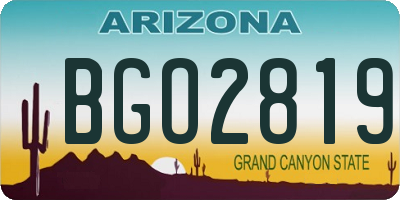 AZ license plate BGO2819