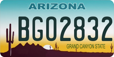 AZ license plate BGO2832