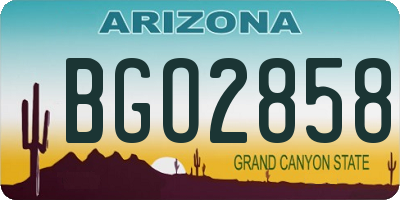 AZ license plate BGO2858