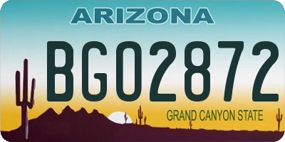AZ license plate BGO2872