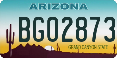 AZ license plate BGO2873