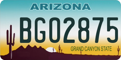 AZ license plate BGO2875