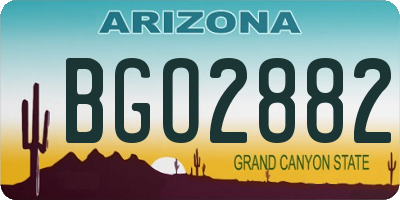 AZ license plate BGO2882