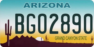 AZ license plate BGO2890
