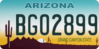 AZ license plate BGO2899