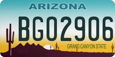 AZ license plate BGO2906