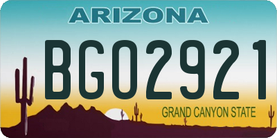 AZ license plate BGO2921