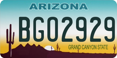AZ license plate BGO2929