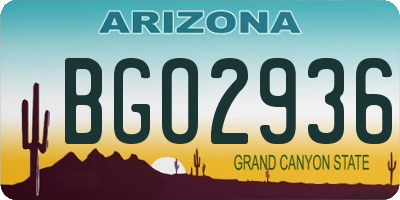 AZ license plate BGO2936