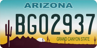 AZ license plate BGO2937