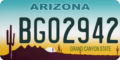 AZ license plate BGO2942