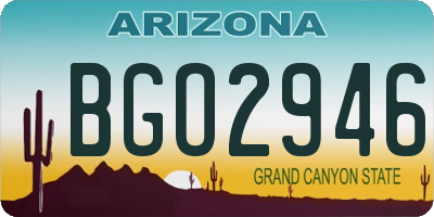 AZ license plate BGO2946
