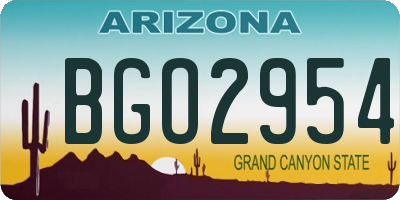 AZ license plate BGO2954