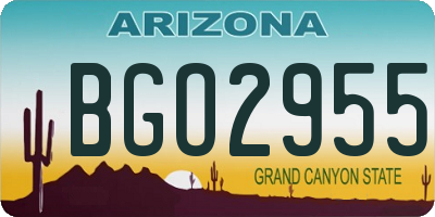 AZ license plate BGO2955